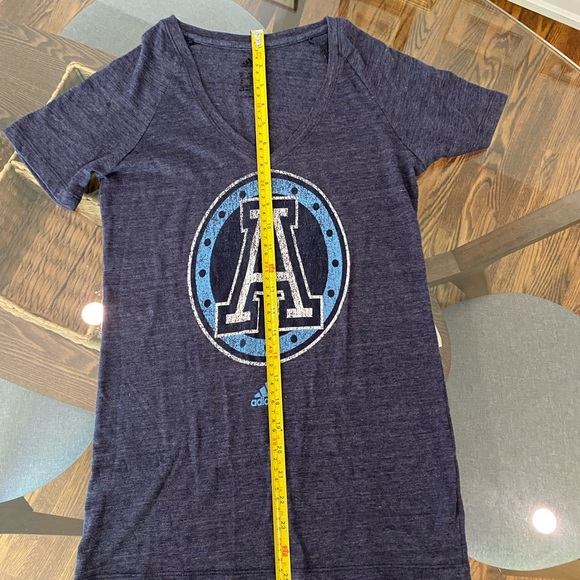 Adidas Argos dark blue v-neck T-shirt size M cotton blend - Picture 6 of 10